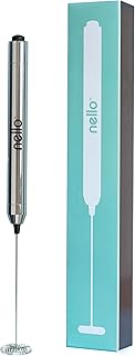 Nello Handheld Frother - Premium Drink Mixer and Milk Foamer with Advanced Motor Technology - Hand Frother Mixer for Coffee, Matcha, and More - Portable Electric Whisk - Silver, Slim Standard Size