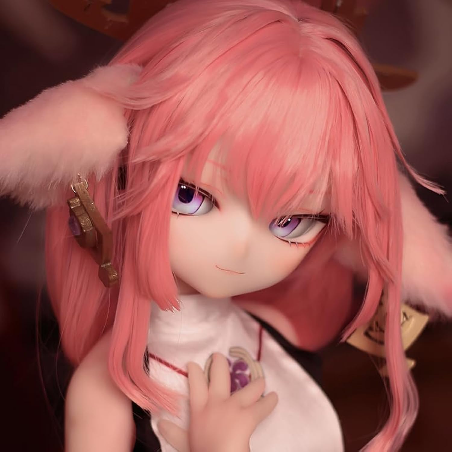 Mozu TinyFox 2.0 1/2 Female Seamless Genshin Impact Anime Action Figures Full Silicone Material, JYFigures Yae Miko 85cm Flexible Figure Dolls for Cosplay/Photography/Arts (Wig) (Standard Edition)