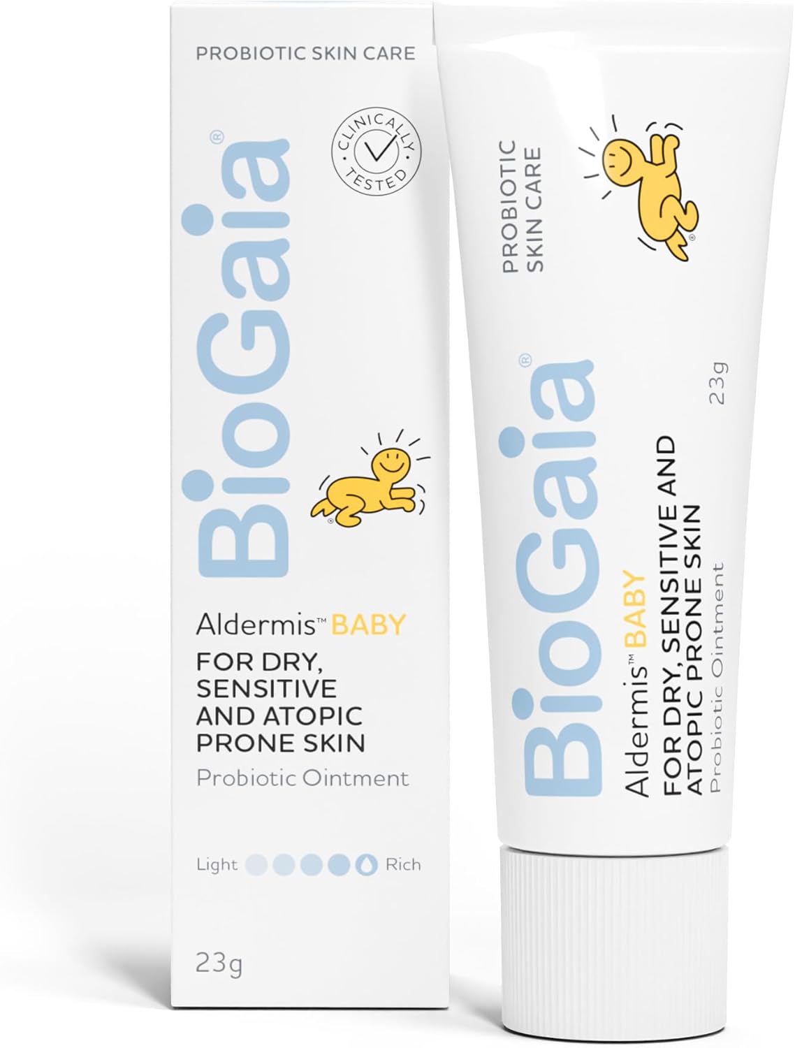 BioGaia Aldermis Probiotic Baby Ointment | Spot Treatment Cream for Dry & Sensitive Skin | Supports Baby’s Skin Microbiome | Contains Patented L. Reuteri & Plant-based Oils | Fragrance-free | 23 g