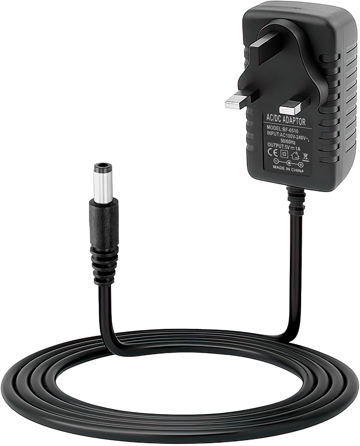 DC 5V 1A Power Supply Adapter Universal AC 100-240V 50 60Hz to DC 5V Switching Converter Plug 5.5mm x 2.5mm for LED Strip Lights, CCTV Cameras, Routers, Speakers, Small Electronics 1M Cable