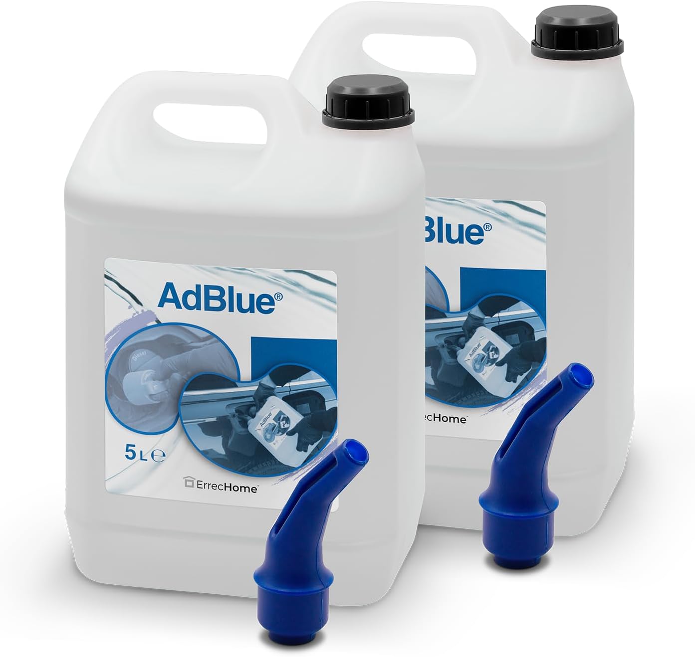 AdBlue Diesel Engine Additive with Easy-Pour Spout Included, for NOx Emission Reduction Based on Urea, Conforms to ISO 22241-1, 10 L (2 x 5 L Tank)
