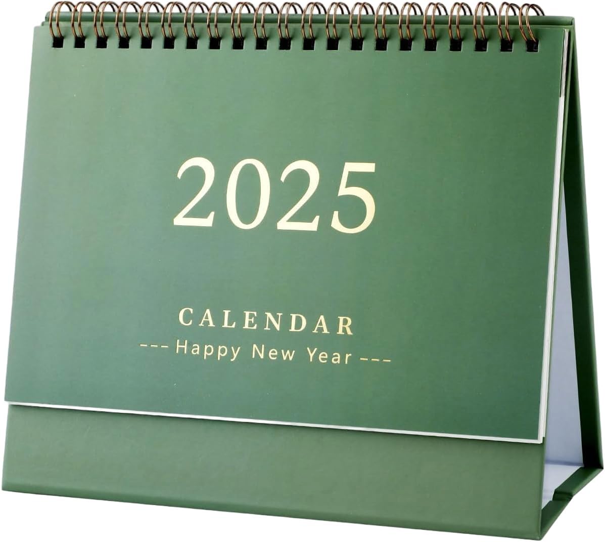 AOKWAWALIY 2025 Desk Calendar Standing Flip Desktop Calendar from January 2025 to December 2025 Stand up Desk Calendar 7.4x6.4 Inch with Twin-Wire Binding Green