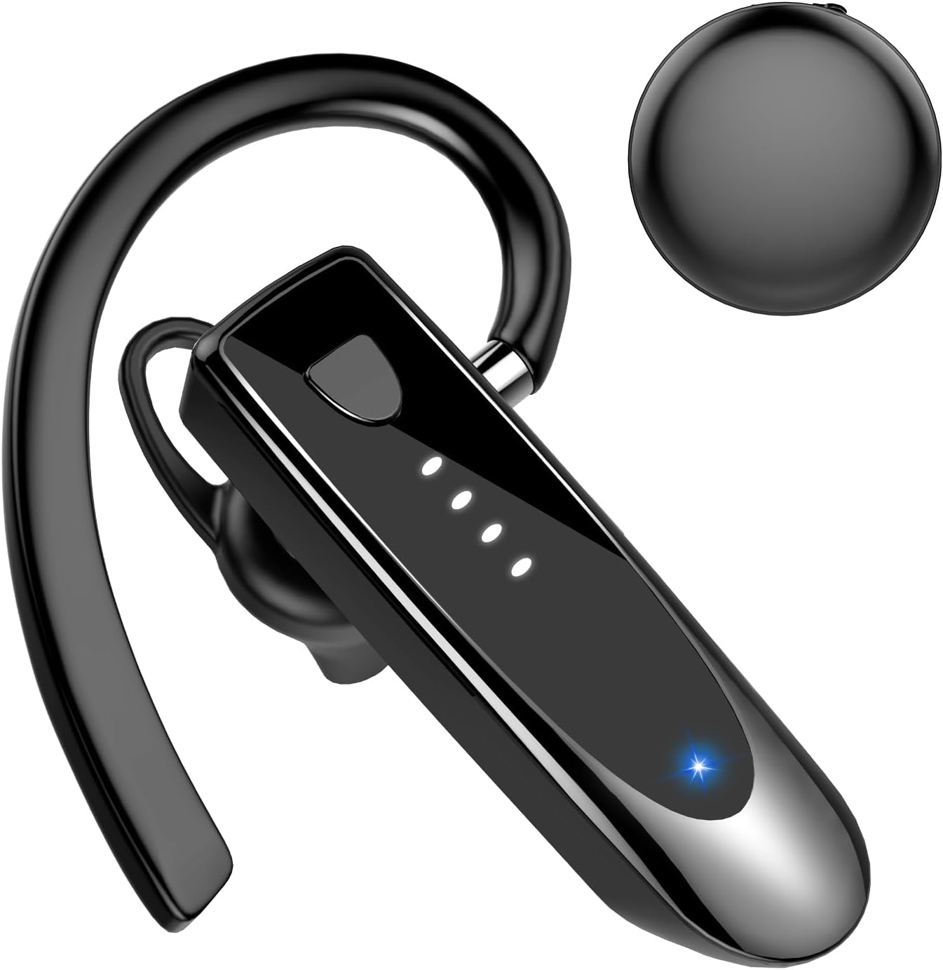 Bluetooth Earpiece, Wireless Handsfree with Noise Cancelling Mic, 20Hrs Call Time Bluetooth 5.4 Headset, 180 Hrs Standby Time Headset for Business