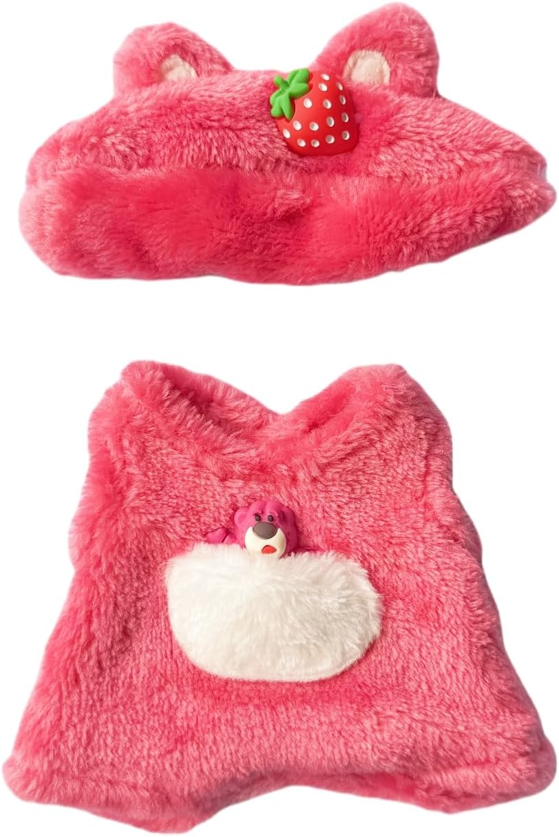 17cm Doll Clothes Set (No Doll Included), Overalls Set for 6.7inch Suit, Faking Animal Style Outfit Jumpsuit, Cute Fashion Dress Up Clothes Accessories for 1st/2nd/3rd Gen (Bear