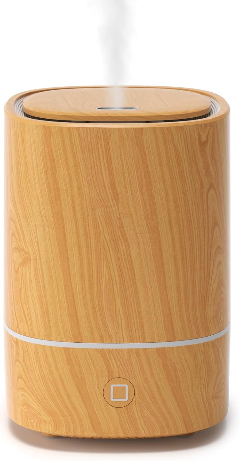 Nixtrve Essential Oil Diffuser, 125ml Aromatherapy Diffuser, Ultrasonic Diffusers for Essential Oils, Cool Mist Humidifier with 7-Color LED Lights, Auto Shut-Off Function, for Office and Home(Maple)