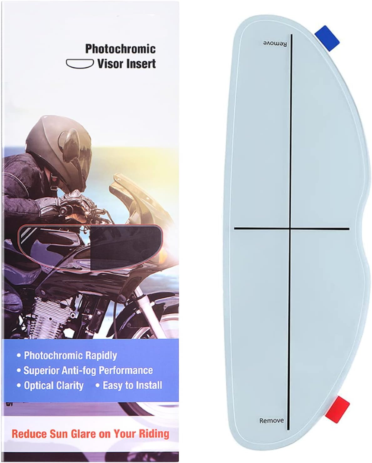 Helmet Photochromic Anti Fog Film Universal Fit Self-Tinting Film for Motorcycle Riding On Cloudy or Sunny Days 27cm x 9cm