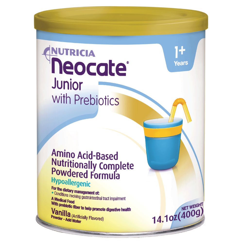 Neocate Junior with Prebiotics, Vanilla, 14.1 oz / 400 g (Case of 4 cans)