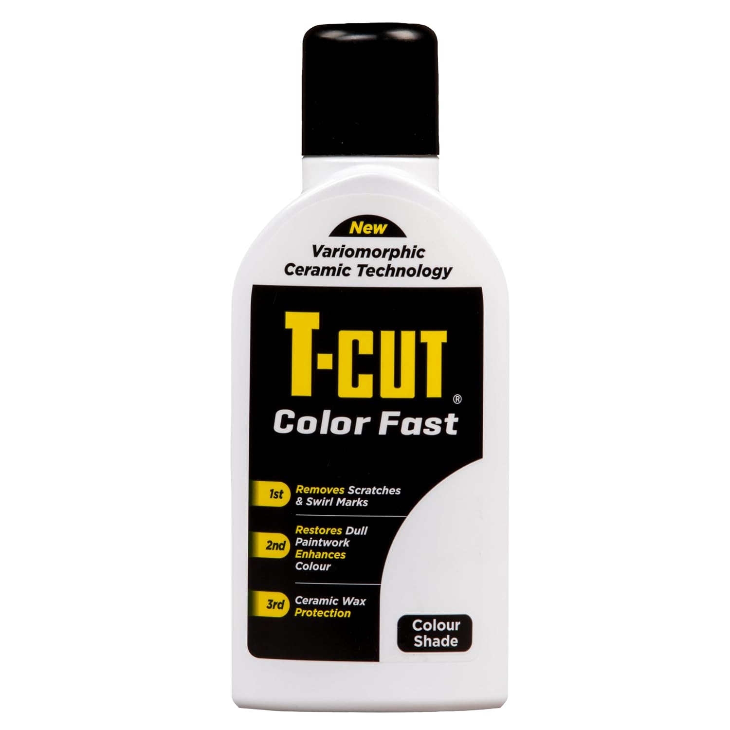 T-Cut Color Fast 3-in-1 Paint Restorer, White - Scratch Remover, Ceramic Car Wax & Color Enhancer - Removes Swirls & Oxidation, 17 oz