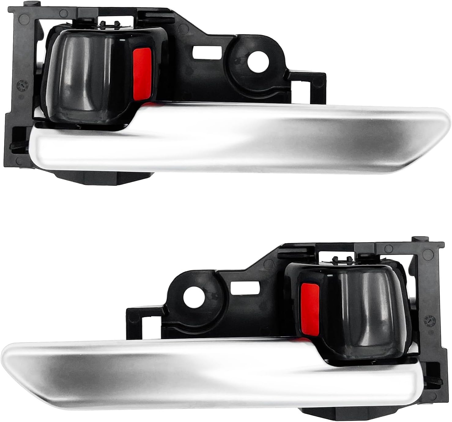 Interior Door Handle Compatible with Select Toyota Models 2018-2020 Camry,2019-2020 Avalon Corolla RAV4, 2021-2024 Land Cruiser Venza - Black Housing + Silver Lever + Black Knob 1 Pair