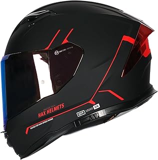 HAX Force Aerodynamic Full Face Helmet for Street & E-Bikes DOT & ECE Certified - Enhanced Dual Visor, Adult Size