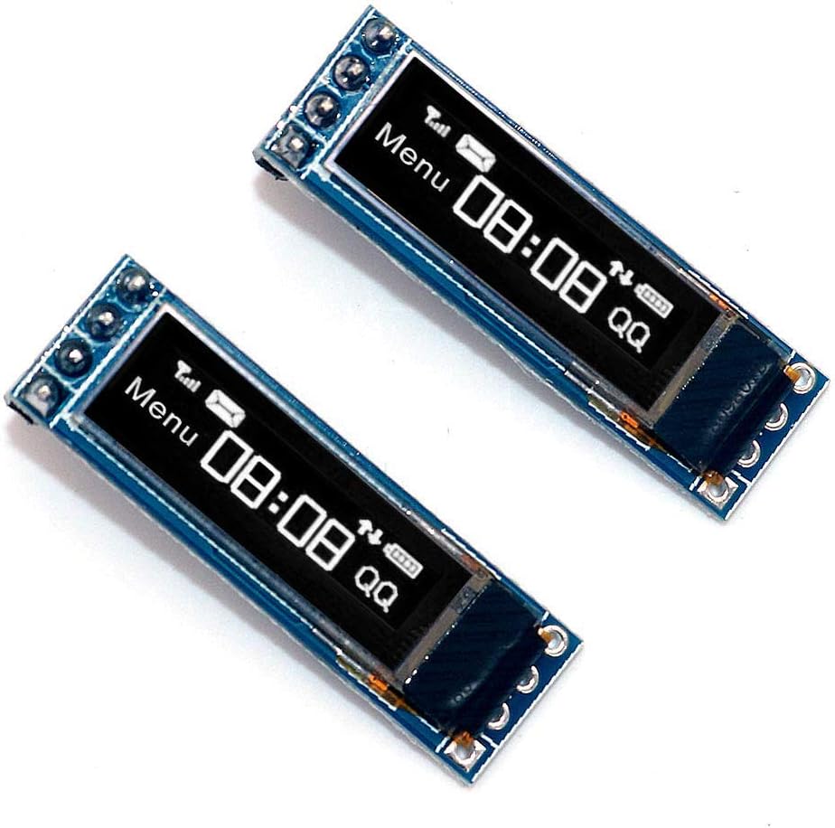 DollaTek 2Pcs 0.69 Inch 4-Pin OLED Display Module 96x16 3-5.5V IIC Interface OLED Screen Board for Arduino