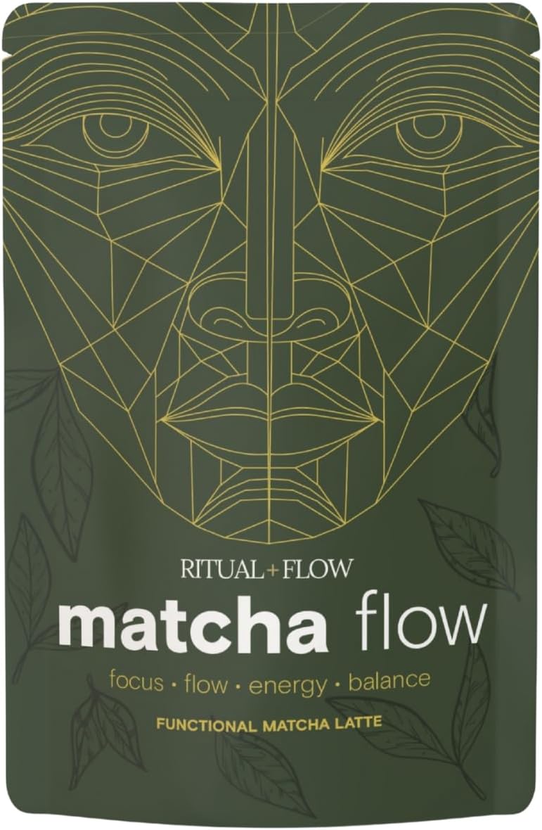 Matcha Flow Instant Matcha Latte Powder - Energy, Focus & Immunity | Lion's Mane Mushroom, Reishi, Tremella | 220g | 20 Servings