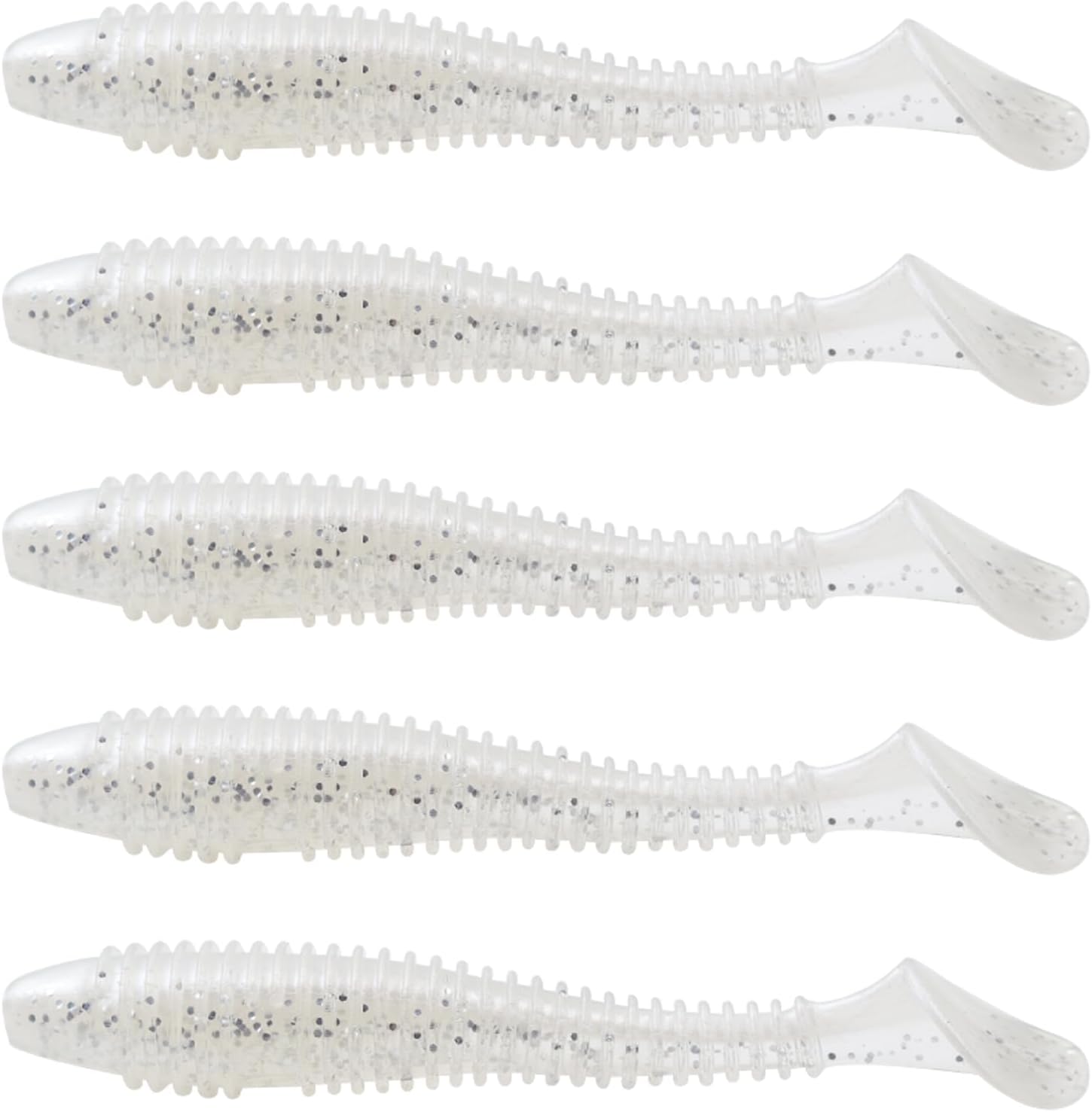 MAFIMOEA50/40/30Pcs Paddle Tail Swim Baits Lures Fishing Soft Plastic Lure Kit for Bass Trout Walleye Crappie 5.5cm 6.5cm 7.5cm