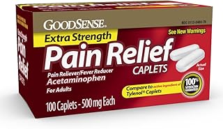 GoodSense Extra Strength Pain Relief, Acetaminophen Caplets, 500 mg, 100 Count