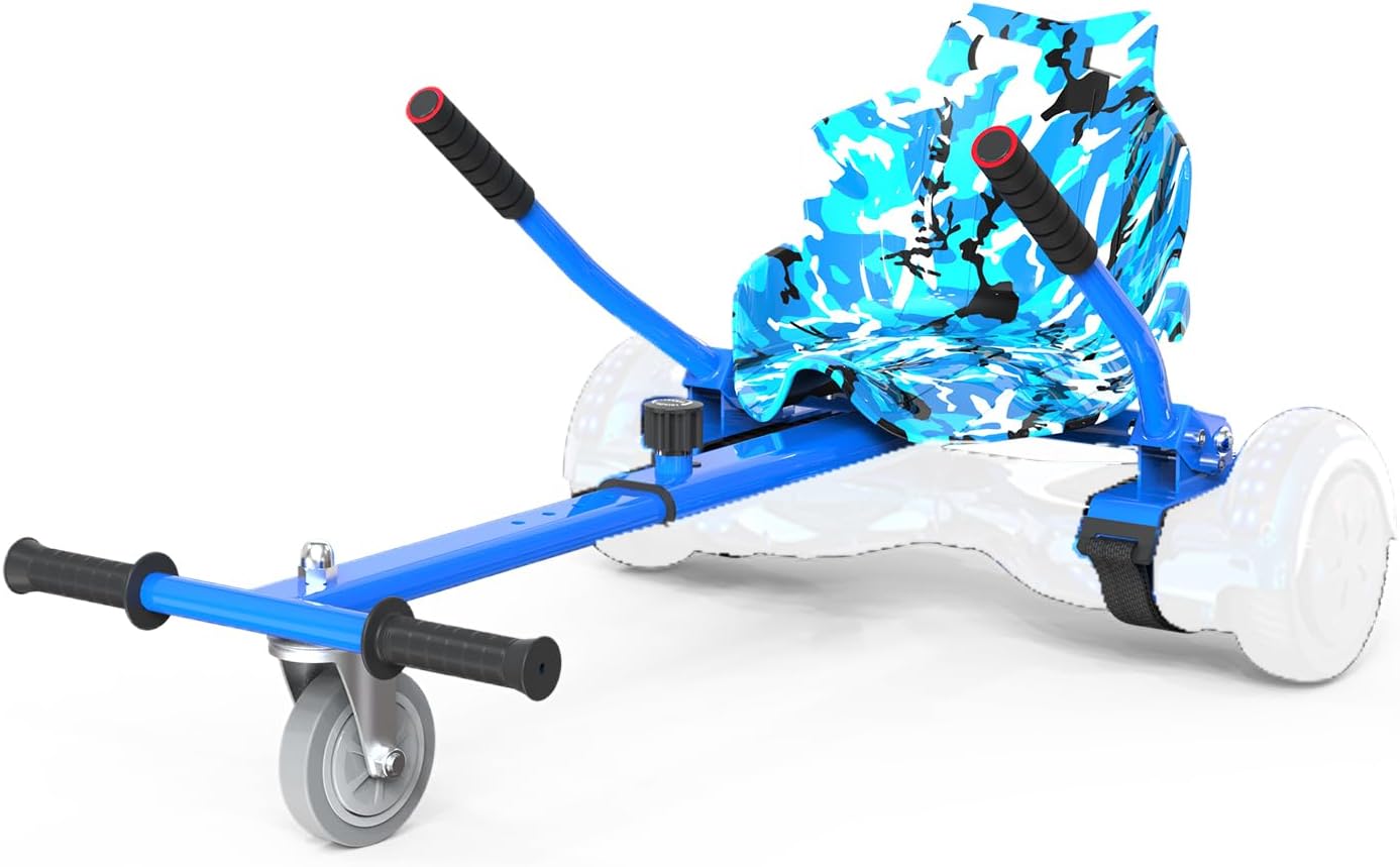 MEGA MOTION Hoverboard Kart, Hoverboard with Seat Fits All 6.5"-10" Self-Balancing Twin Ride Scooters, Adjustable Scooter Karting Stand Suitable for Adults and Kids