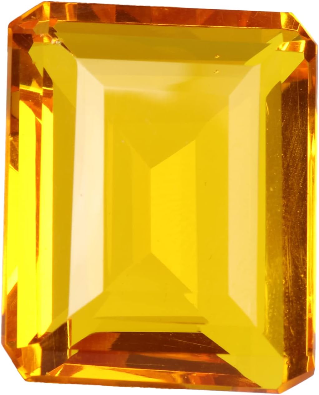 GEMHUB Brazilian Shiny Yellow Citrine Approx 90-100 Ct. Fine Emerald Cut Loose Gemstone BQ-283