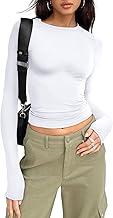 Trendy Queen Womens Long Sleeve Shirts Basic Crop Tops Tight Slim Fit Cute Teen Girls Fall Winter Y2k Clothes 2024