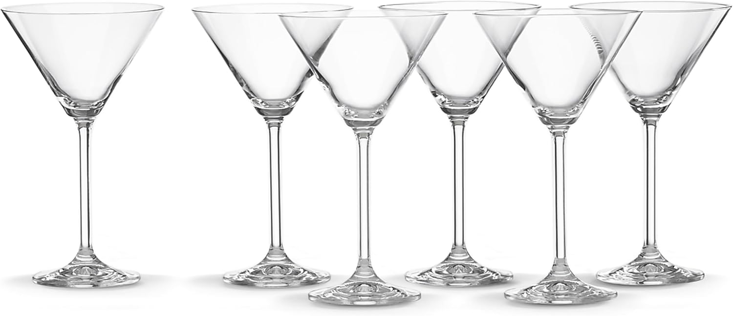 Lenox Set of 6 Tuscany Classics Martini Glass Set, 6 Count (Pack of 1), Clear