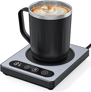 Maestri House Coffee Mug Warmer with Cup for Desk, Electric Mug Warmer with 9 Temperature Settings & 1-12 Hour Timer, Portable Beverage Warmer for Home and Office - Ideal Gift for Coffee Lovers