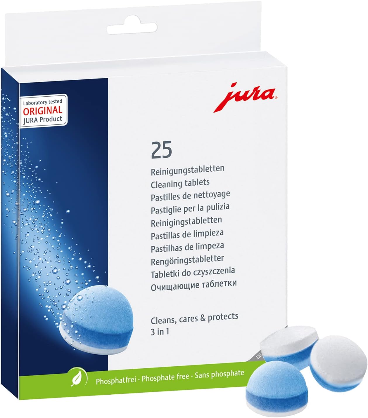 Jura 3-Phase Cleaning Tablets 25045 For All Jura Espresso Machines and Automatic Coffee Centers - 25-Count