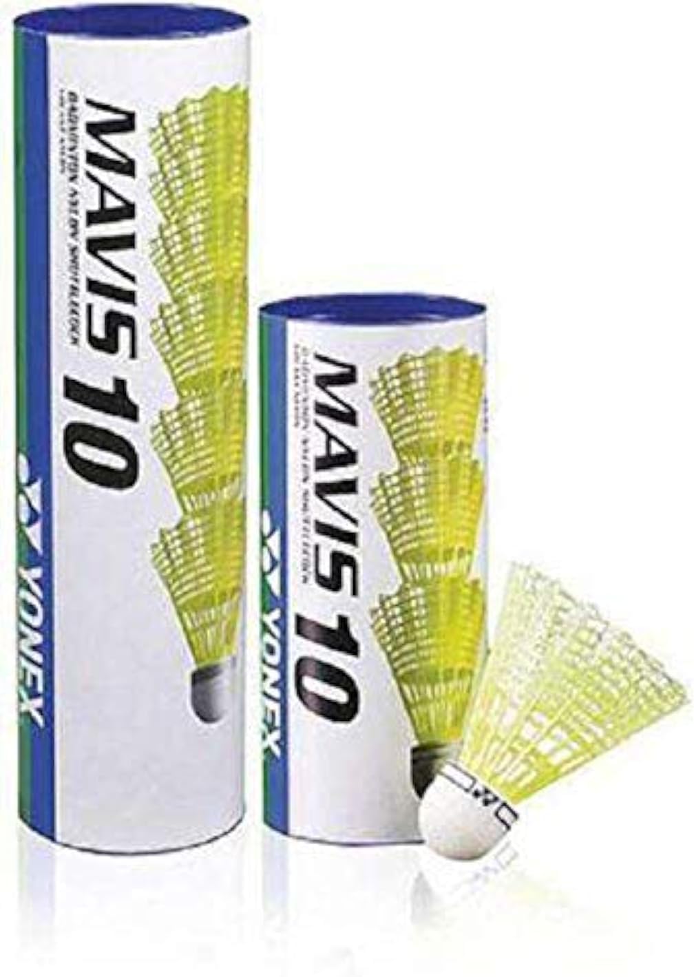 YONEX Mavis 10 Badminton Shuttlecocks - Tube of 6, Colour- Yellow, one size, K-REY-YX10Y