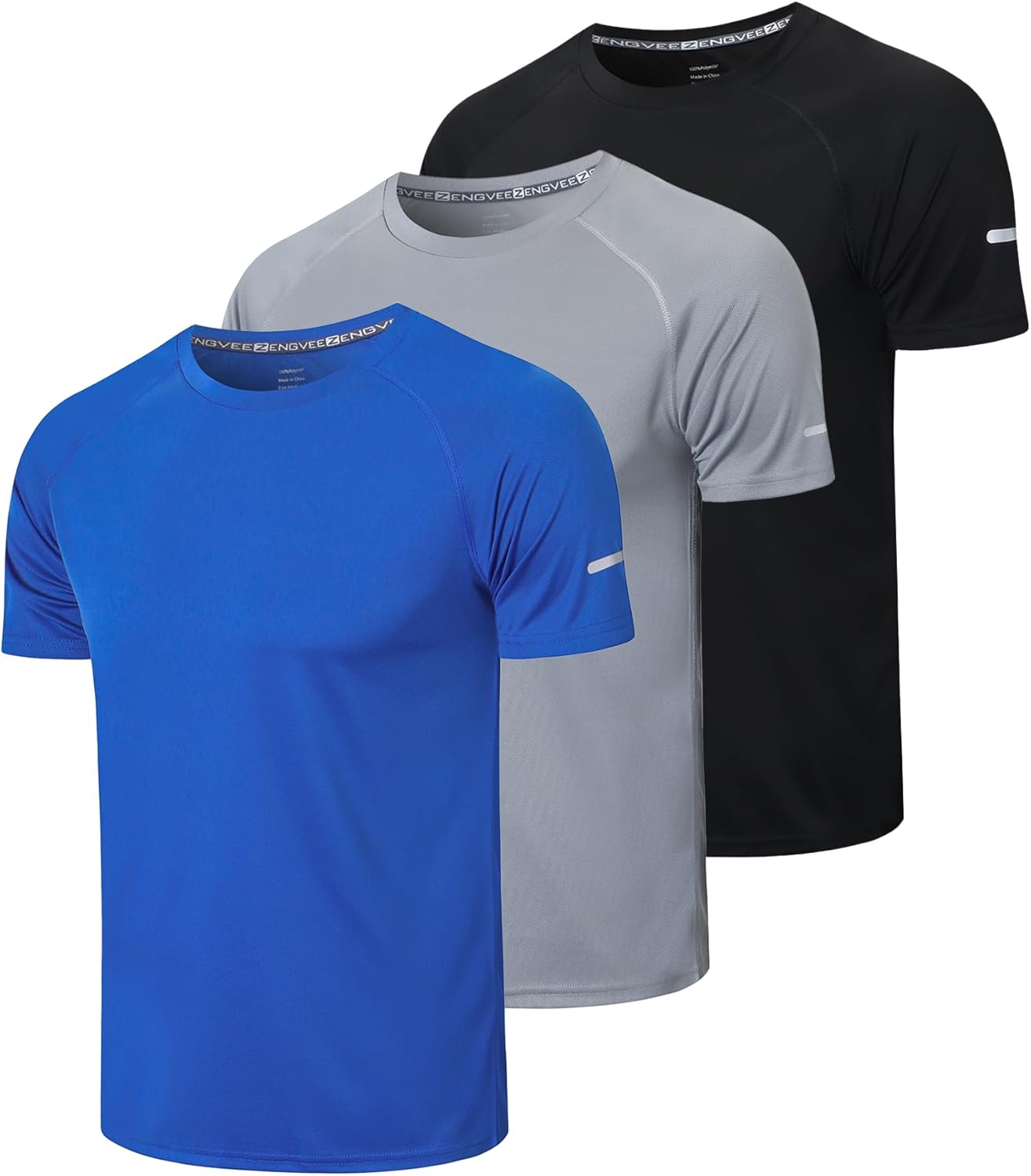 Gaiatiger 1/3 Pack Mens T-Shirts Quick Dry Short Sleeve Tops Moisture Wicking Active Athletic Running Work Shirts