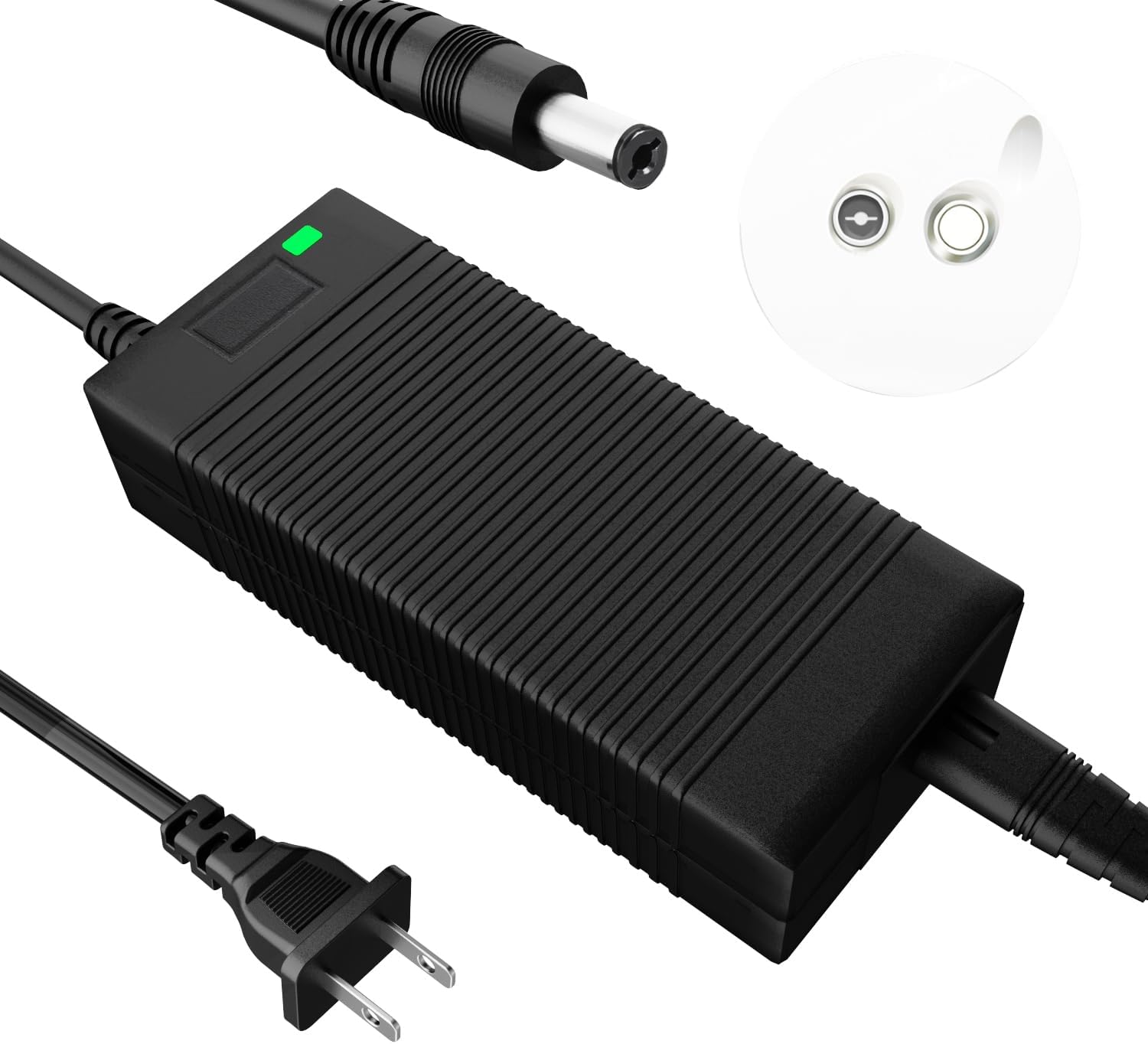 EVAPLUS UL Certified 54.6V Electric Bike Power Adapter, Fast Electric Scooter Charger for 48V Lithium Battery, DC Connector 5.5mm * 2.5mm/2.1mm