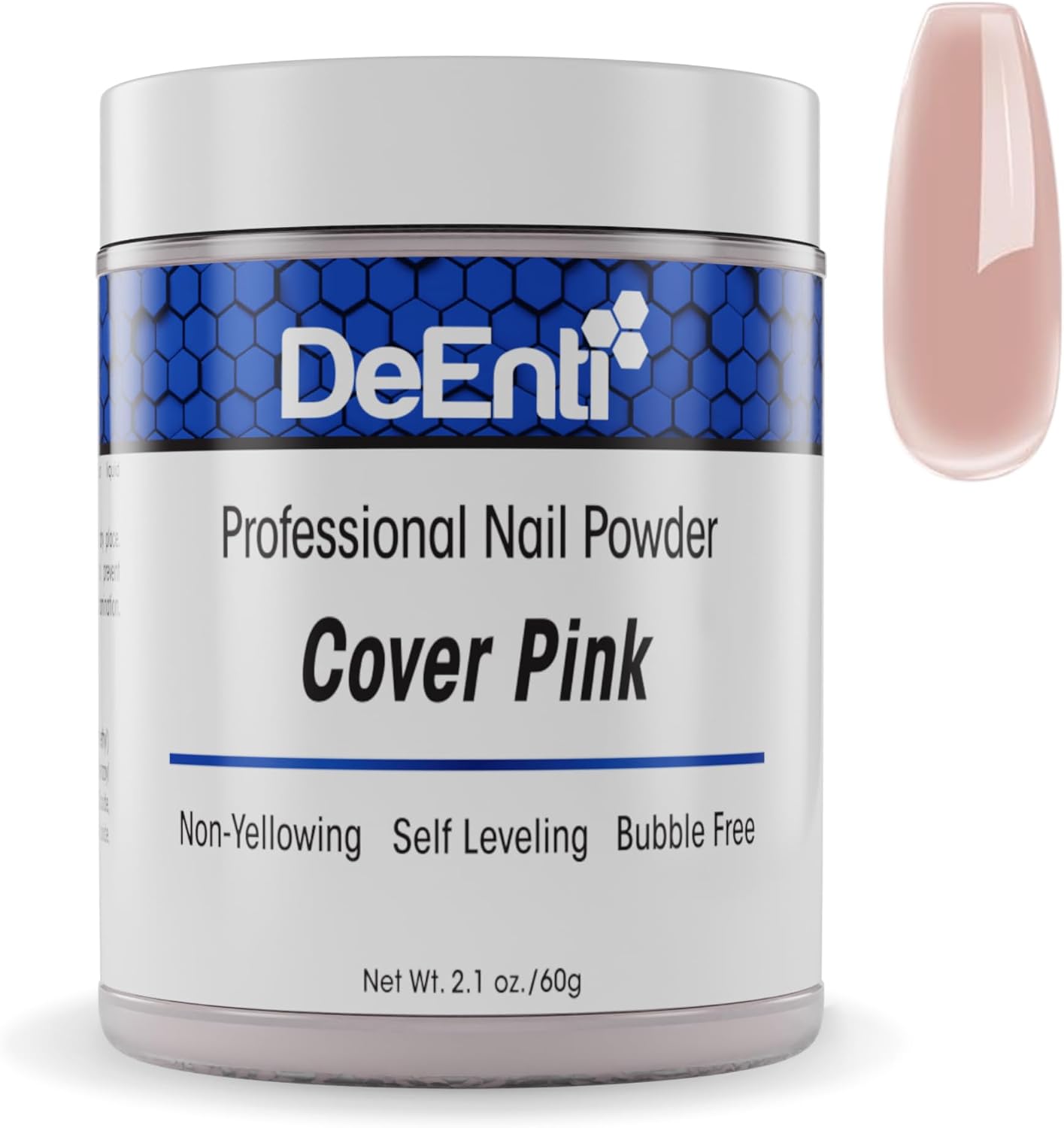 DeEnti Acrylic Nail Powder, Pink Acrylic Powder for Nails, Cover Pink 2oz | Bubble-free, chip-resistant Cover Pink acrylic powder for long-lasting nails, ideal for carving, extensions, and fake nails