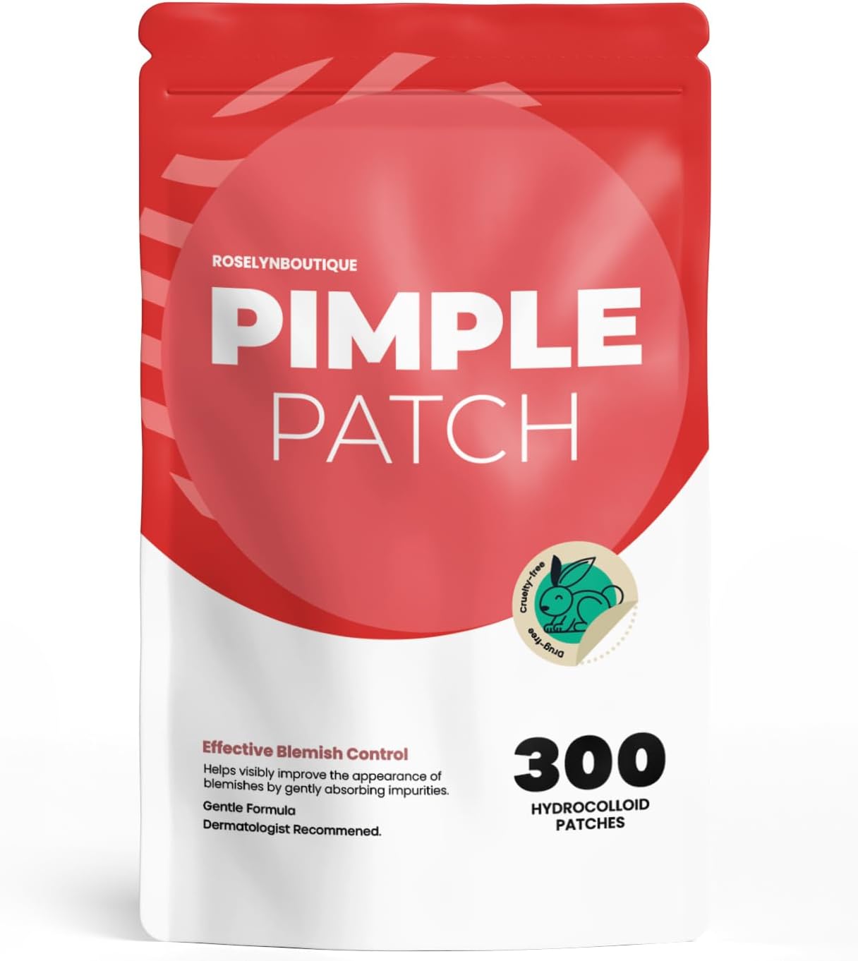 ROSELYNBOUTIQUE Pimple Patches - Hydrocolloid Spot Patches for Blemishes – 300 Clear Dots – Vegan & Cruelty-Free – Cosmetic Facial Skincare Product