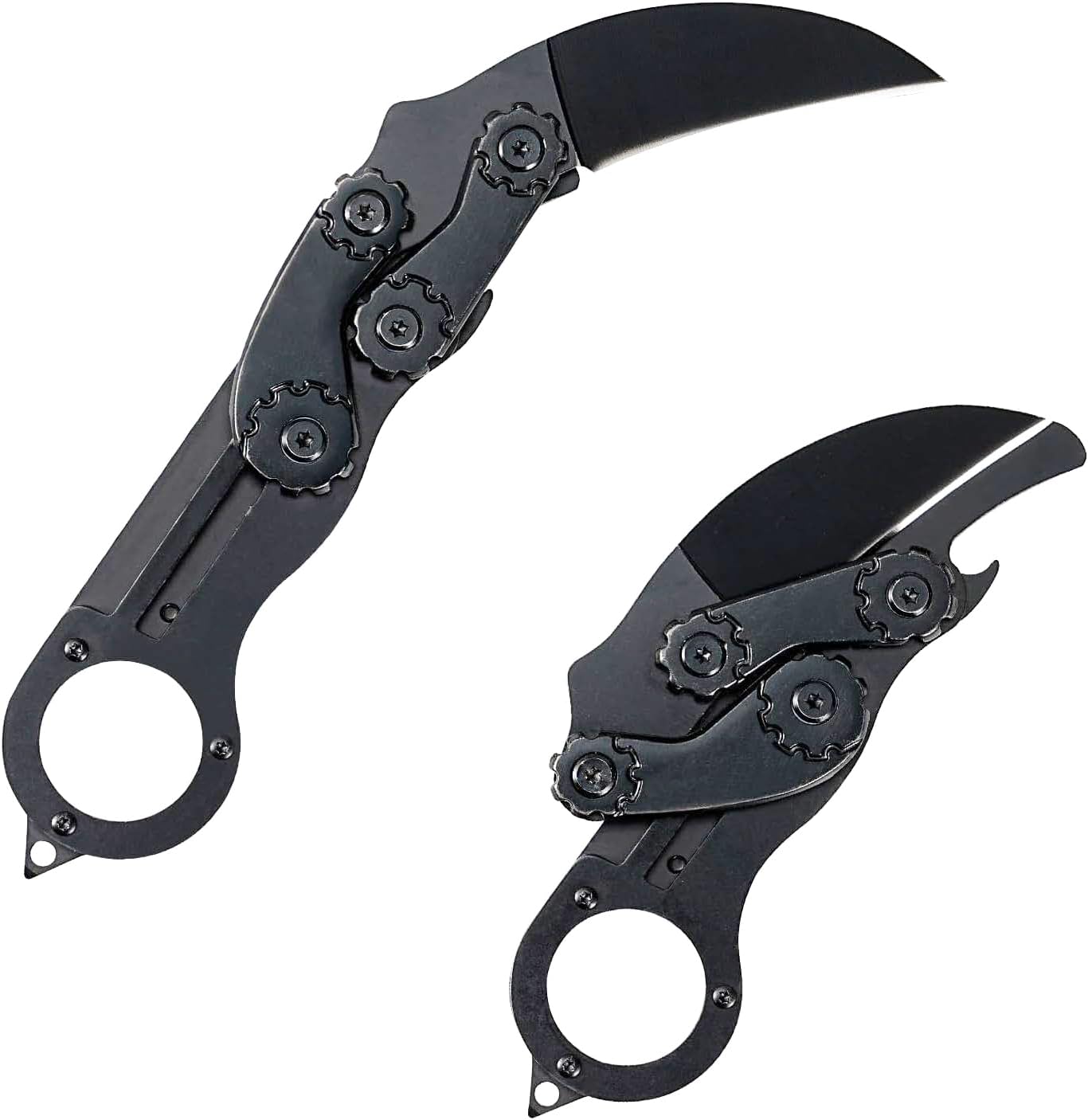 Survival Folding Tool Camping Retractable,Outdoor Fishing Working EDC Tool, with Bottle Opener and Glass Breaker (Silver)