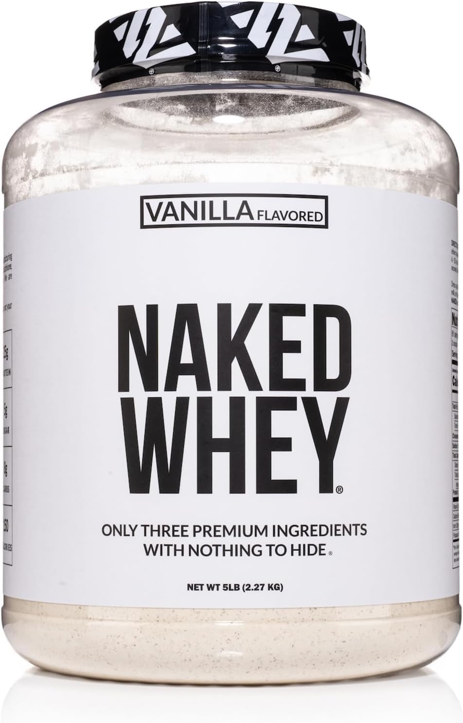 NAKED Vanilla Whey Protein Powder - All Natural Grass Fed Whey Protein Powder, Vanilla Flavor, Organic Coconut Sugar, 5Lb Bulk, GMO-Free, Soy Free, Gluten Free - 61 Servings