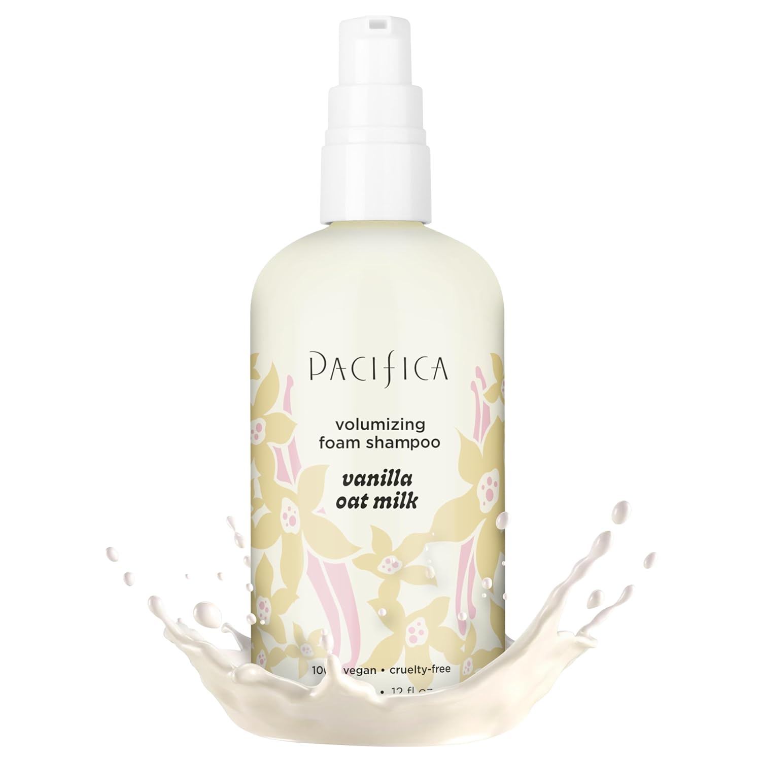 Pacifica Vanilla Oat Milk Volumizing Foam Shampoo – Weightless Foaming Shampoo for Fine or Flat Hair, Adds Volume & Body, Hydrating Oat Milk, Sulfate-Free, Vegan