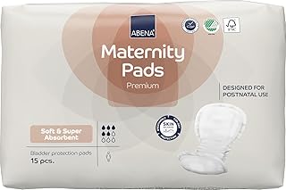 Abena Premium Maternity Pads, Perfect for Postpartum, Super Absorption, 14 Count (Packaging May Vary)