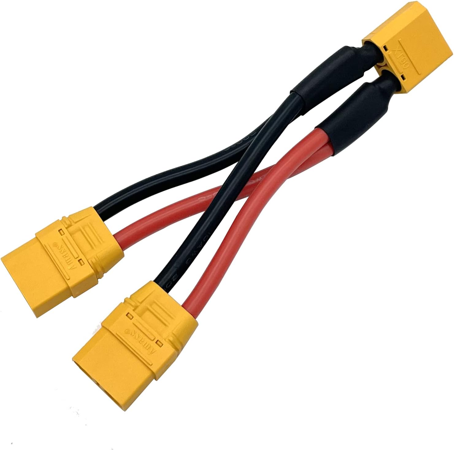 Nuofany XT90H XT90 Plug Parallel Battery Connector Cable XT90 Connector Style Parallel 1 Male to 2 Female for Quadcopters Multirotors RC LiPo Battery