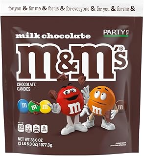 M&M'S Chocolate Candy, Milk Chocolate, Party Size, Candy Bulk for Holiday Gifts, Party Favors & More, 38 oz Bag