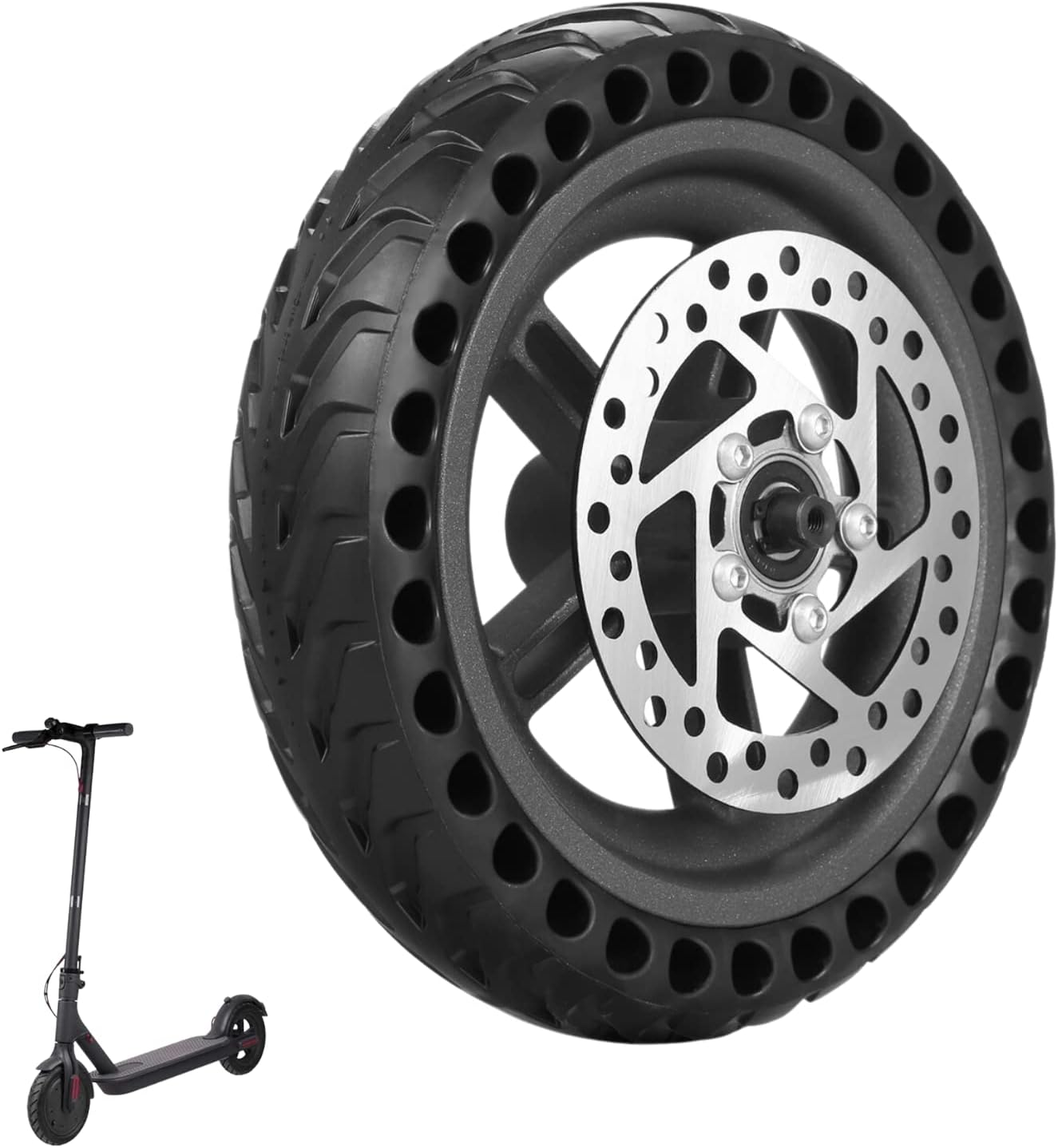 ELKATECH | Gotrax Wheel replacement and Xiaomi M365 electric Scooter | Solid Tire with hub and Brake-Disc | Honeycomb Wheel Compatible Mijia1s gotrax gxl V2/gotrax XR and 8,5 inch