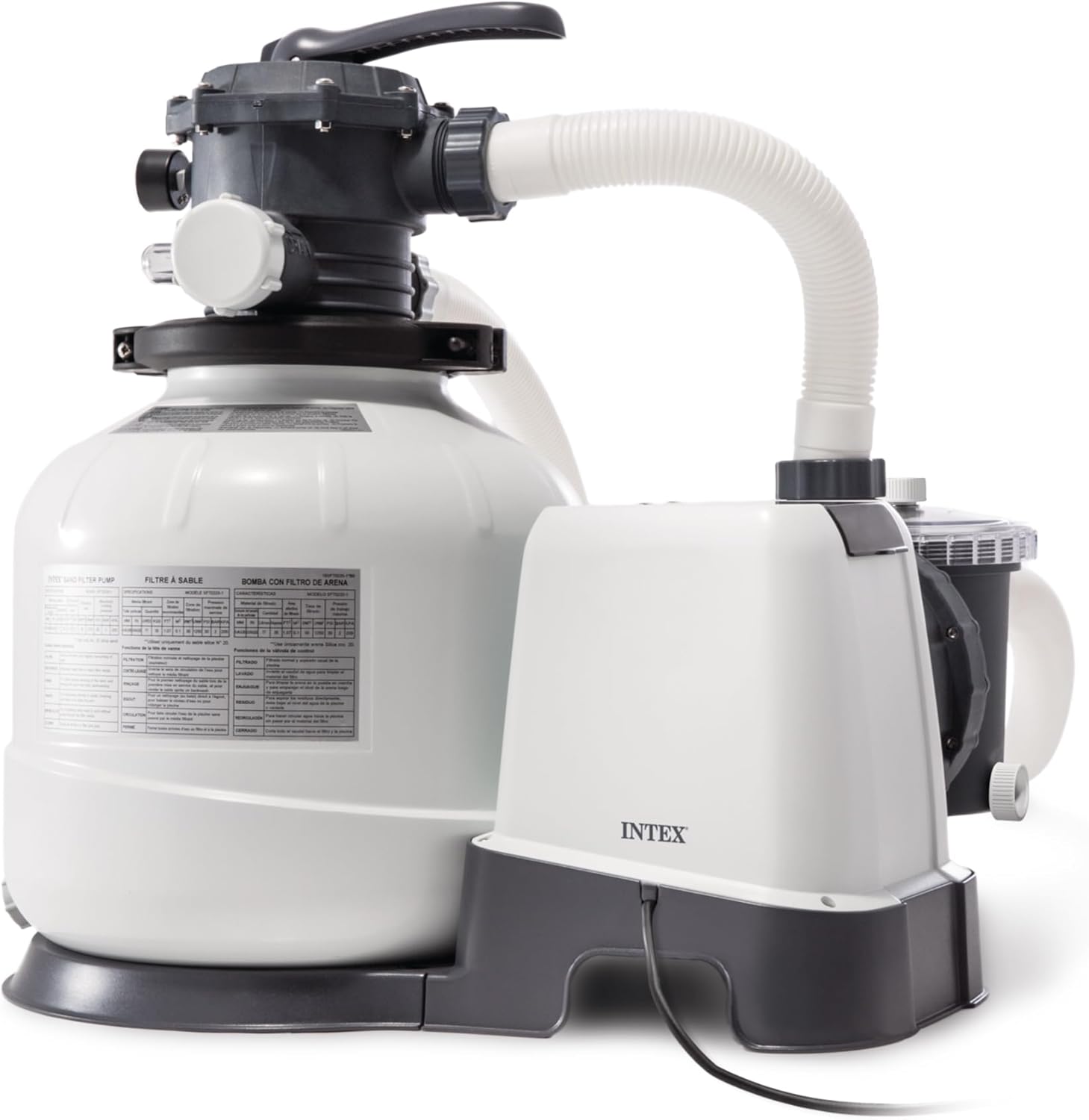 INTEX 2,800 GPH Krystal Clear Sand Filter Pump for Above Ground Pools, Swimming Pool Pump with Automatic Timer - Improved Circulation, Filtration, & Clarity