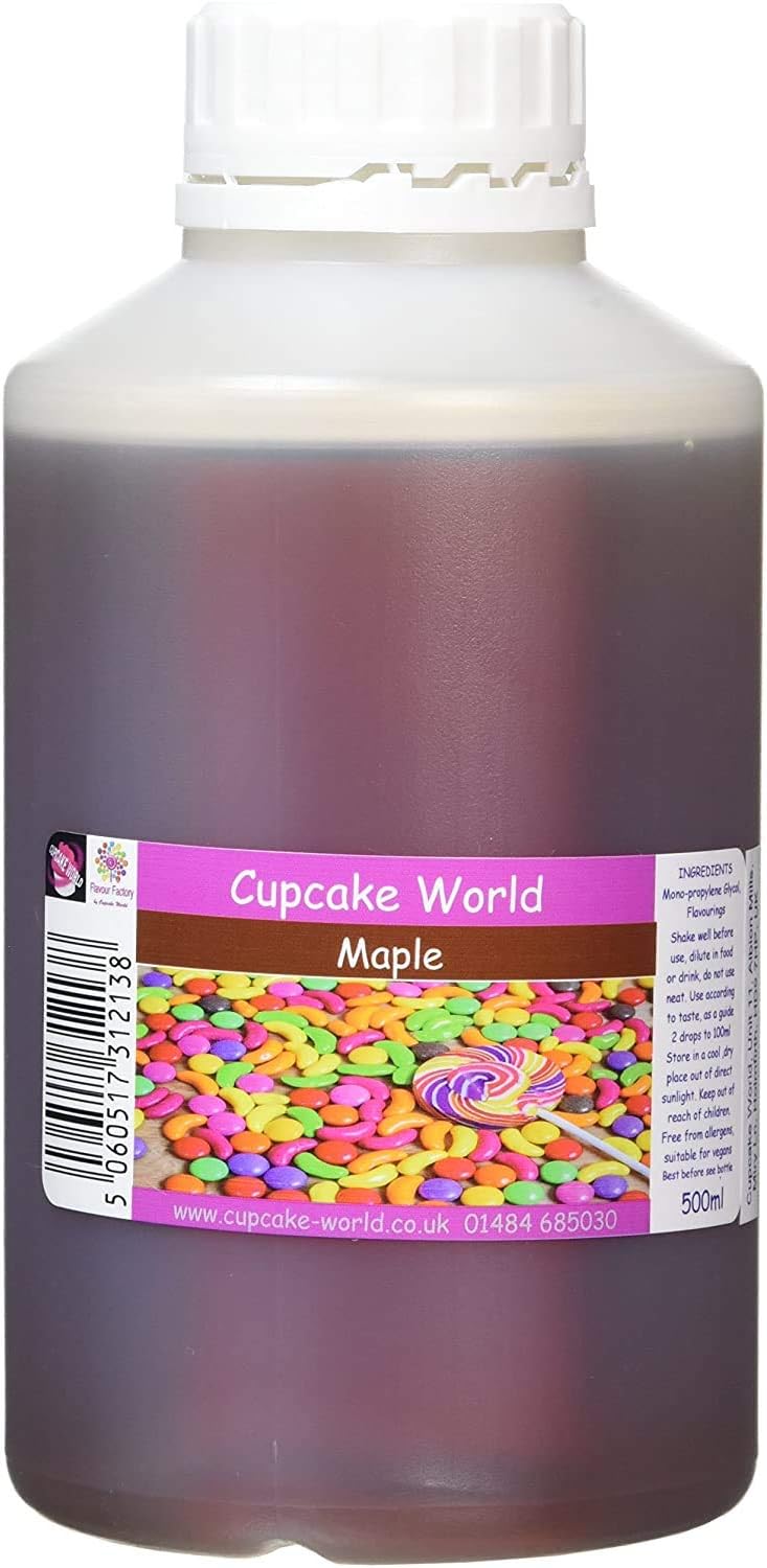 Cupcake World Liquid Baking Food Flavourings Essence Maple 500ml