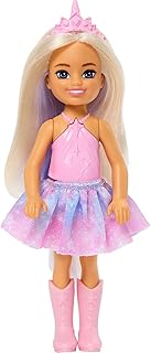 Barbie Dreamtopia Chelsea Unicorn Small Doll with Detachable Tail, Horn Headband Accessory & Lavender Hair, Bends at Waist