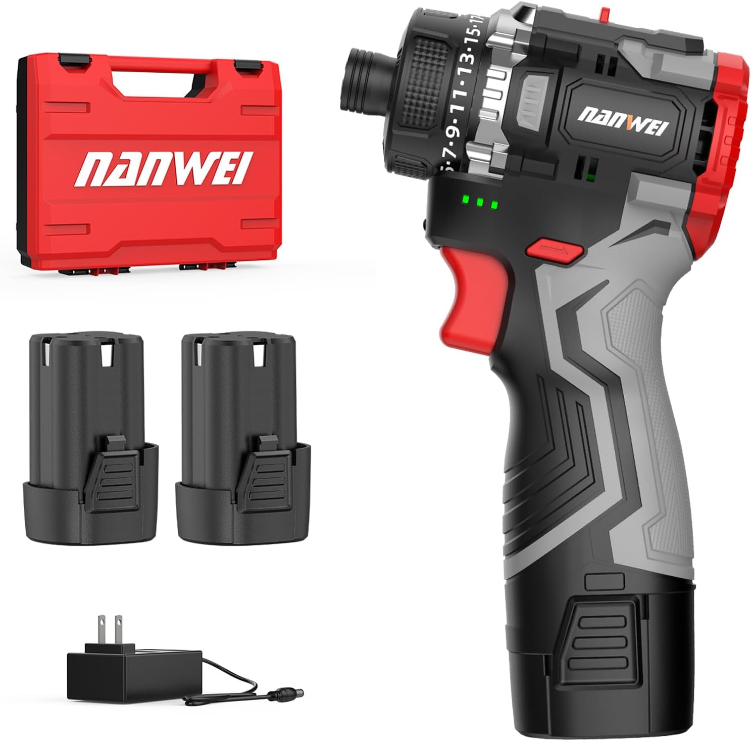 Cordless Screwdriver 16.8V, 45Nm, Brushless Motor, Continuously Variable, Rechargeable 1/4" driver, 2.0Ah Batteries, Electric Screwdriver Drill Kit for Home, DIY, Construction Use, Non-Impact Function