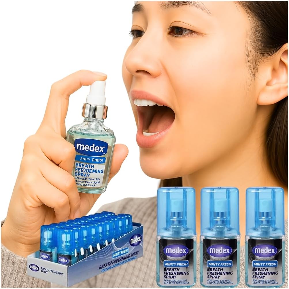 3- Pack Fresh Breath Mouth Spray 20ml – Minty Fresh Formula | Long-Lasting Bad Breath Freshener | Oral Spray for Clean, medex, Confident Breath Anytime