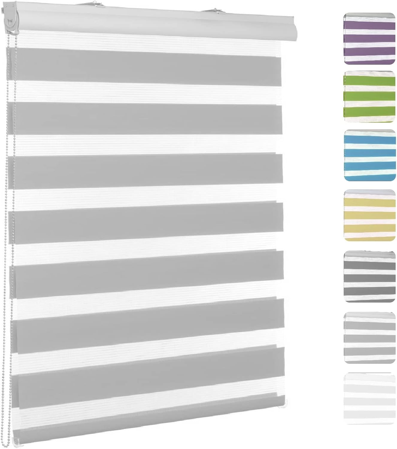 Roller Blind 35x150cm Blackout Waterproof Fabric Window Roller Shades with accessories, for Bathroom,The Office Light Gray