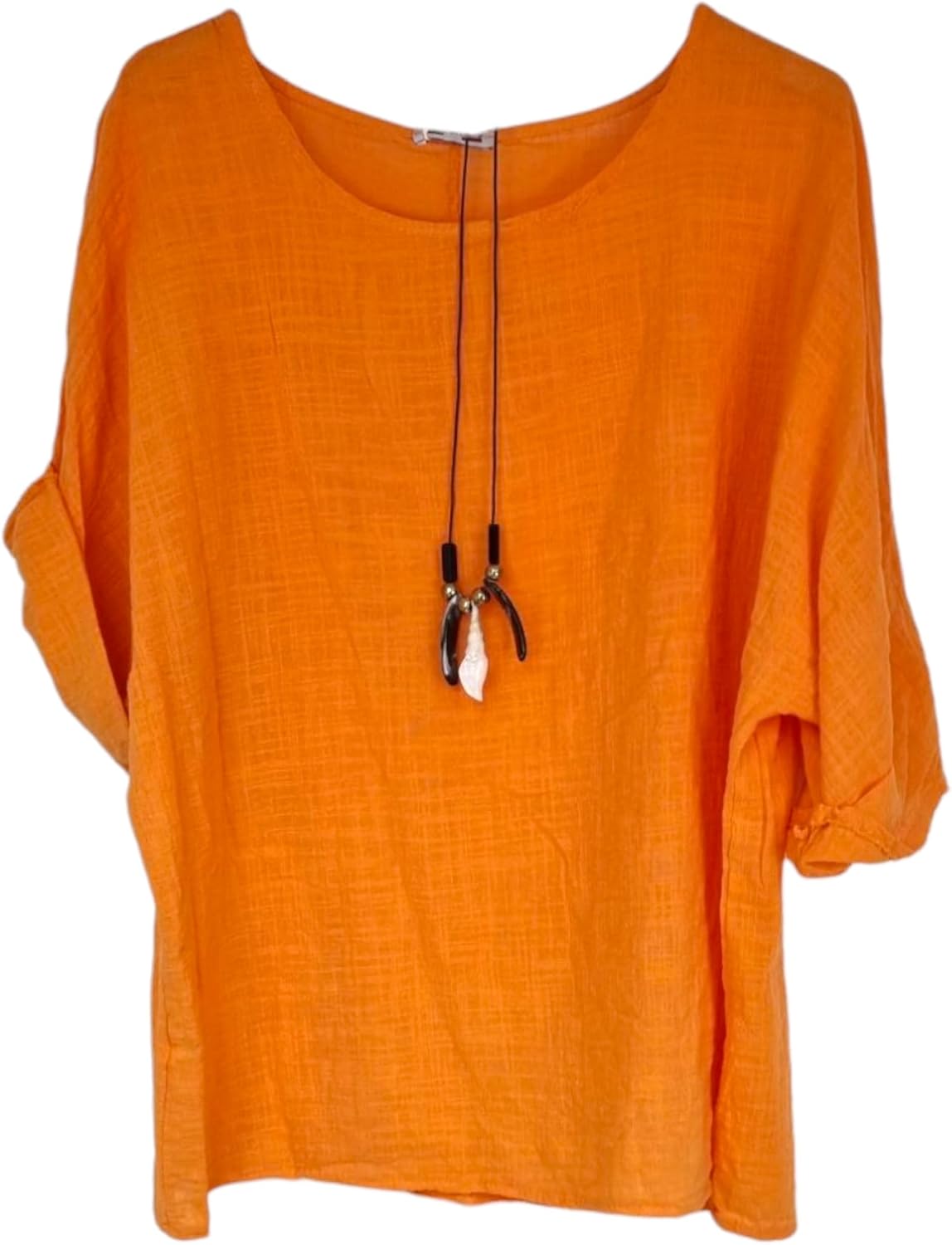 Kiran Fashion New Ladies 100% Cotton Tops Lagenlook One Size Plain for Summers Beach Casual