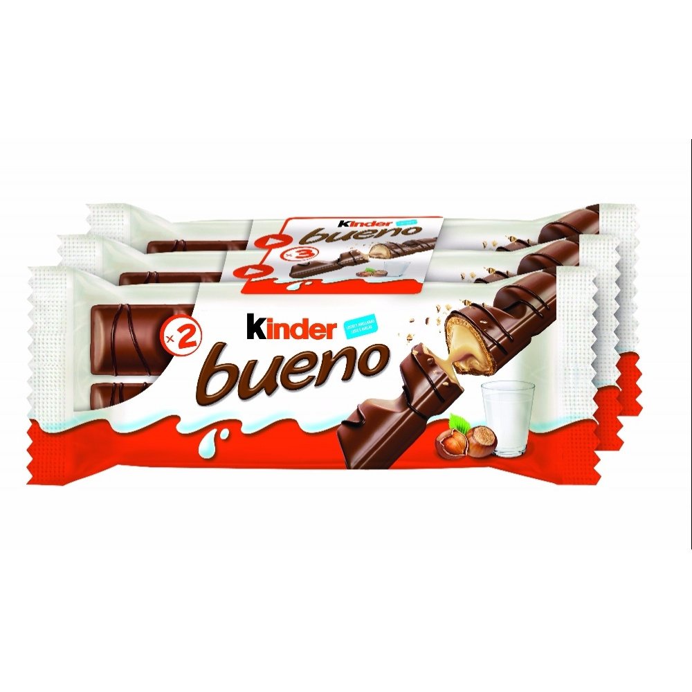 Kinder Bueno Chocolate Wafer - 43g - Pack of 3 (43g x 3 Bars)