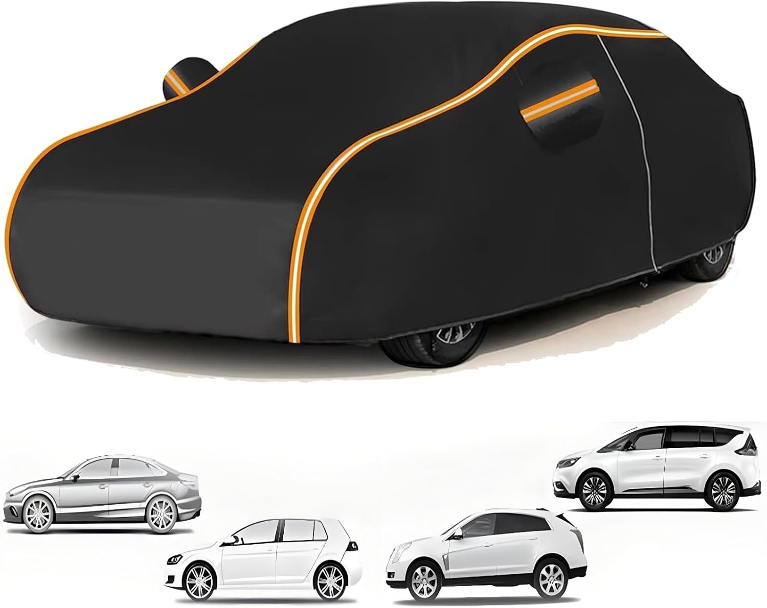 Car Cover for Hyund𝐚i Sonata Ⅶ 2014-2017 (485.4 x 186.4 x 147.1cm),Made of waterproof Oxford fabric, UV-resistant, stain-resistant, breathable, anti-theft, and durable