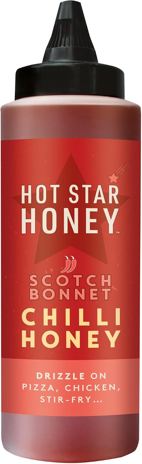 Hot Star Honey Scotch Bonnet Chilli Sauce - Handcrafted Chilli Honey - 340g
