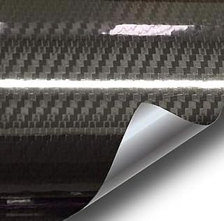 VVIVID Epoxy High Gloss Black Carbon Fibre Vinyl Automotive Wrap Film DIY Easy to Install No Mess (8ft x 5ft)