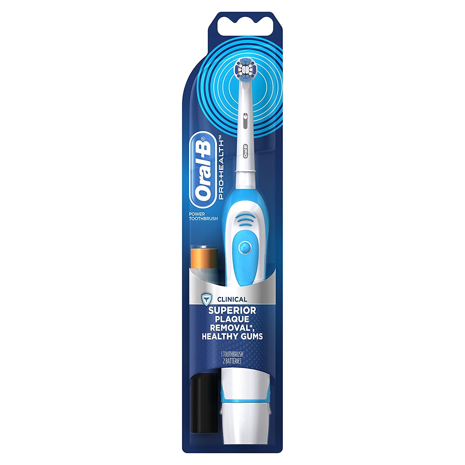 Oral-B Pro 100 Precision Clean, Battery Powered Electric Toothbrush, Blue and White