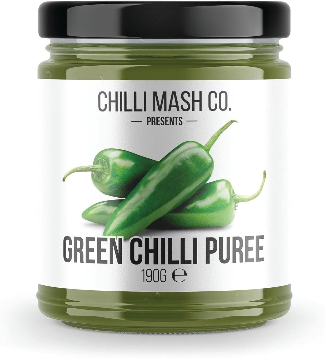 Green Jalapeno Chilli Puree 190g - Chilli Mash Co - Vegan, Mild Spicy Paste for Cooking Made with Green Jalapeno Chillies