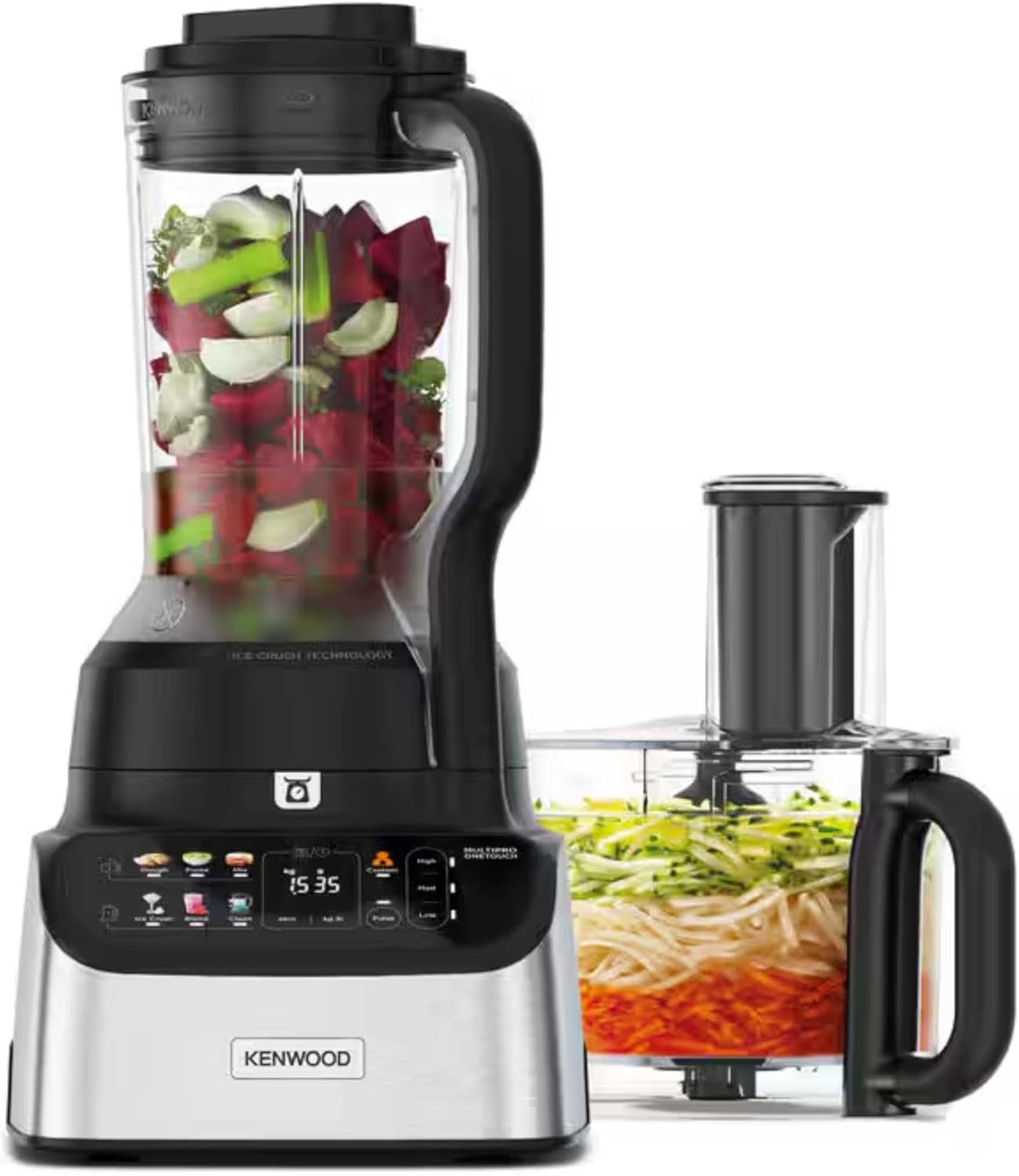 Kenwood MultiPro OneTouch FDM73.850SS, Food Processor and Blender Multifunctional with 13 Accessories, Variable Speed and Pulse Function, Integrated Scale, Dishwasher Safe, 1000W, Silver